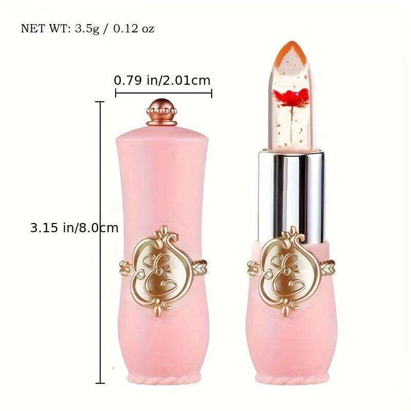 Crystal Flower Jelly Lipstick, Long Lasting Nutritious Balm Lips Moisturizer Temperature Color Change Lip Gloss Z260310