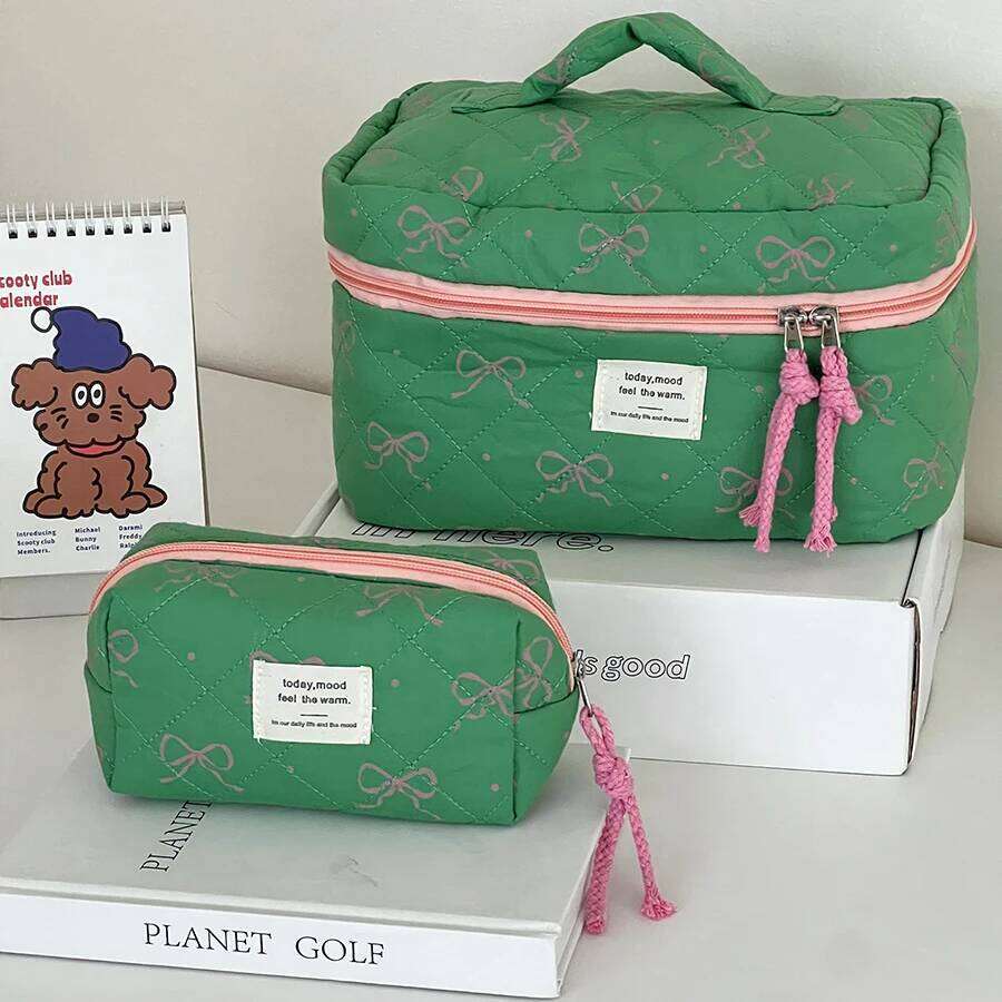 Casual Women's Cosmetic Bags Contrast Color Ladies Toiletry Storage Bag Travel Portable Female Makeup Case Handbags XJ260310