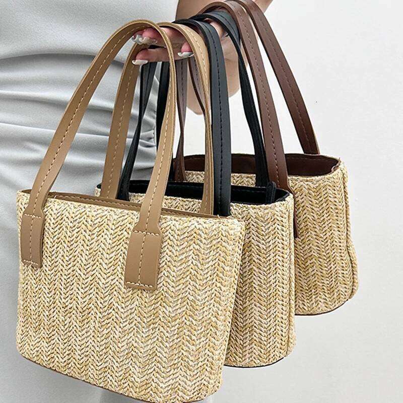 FemaleTravel Bohemian Vacation Shoulder Beach Women's Leisure Grass Woven Handbag Drawstring Bucket Crossbody Bag XJ260306 XJ260310