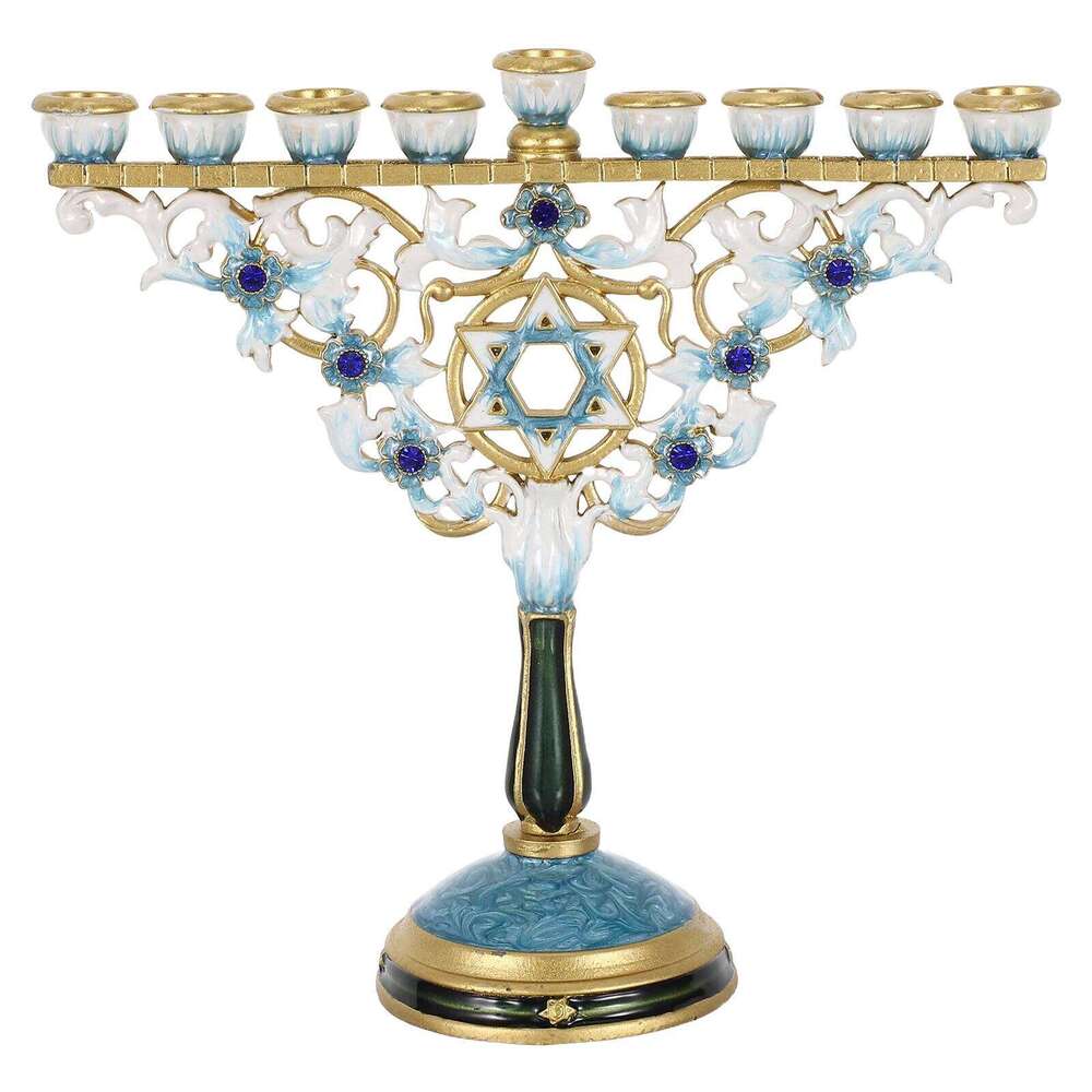 Hexagram 9 Branch Candle Holder Hanukkah Menorah Candelabrum Candlestick Stand For Christmas Party Wedding Celebration Decor H260310