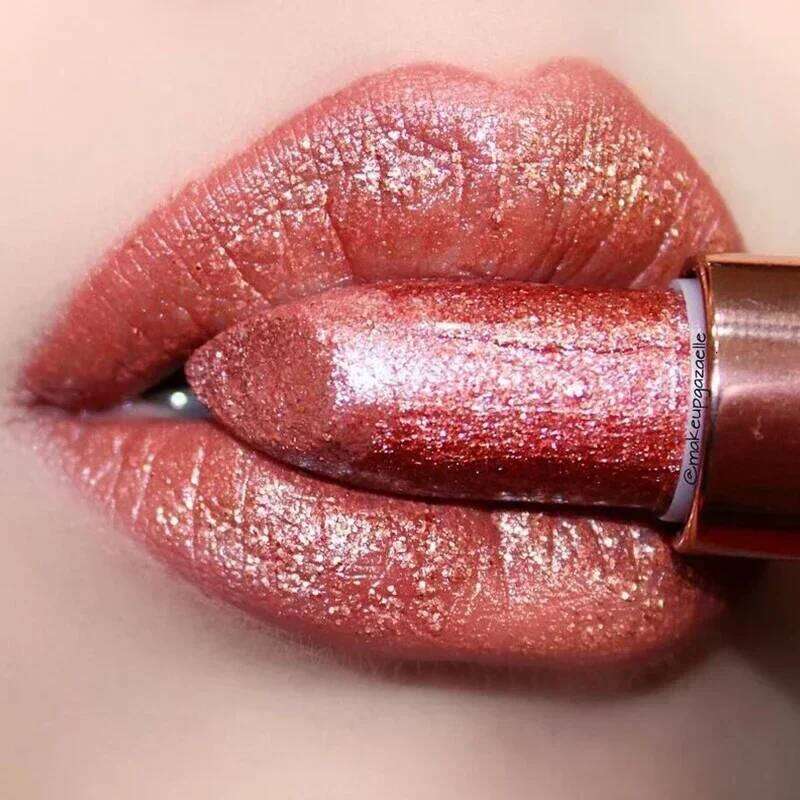 Diamond Pearlescent Lipstick Waterproof Long Lasting Non-stick Cup Matte Velvet Shiny Lipsticks Red Sexy Lips Makeup Cosmetics Z260310
