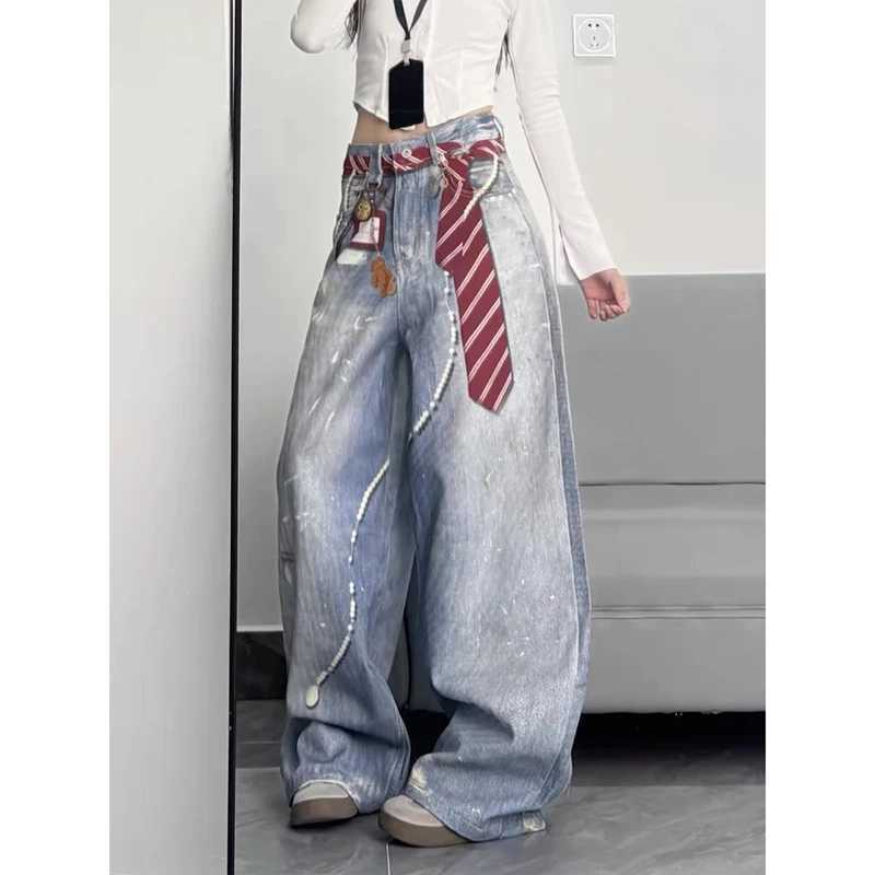 YIBASHU Women Baggy Y2k Jeans Japanese 90s Style Streetwear Boyfriend Jean Pants Vintage Harajuku Oversize Denim Trousers Autumn M260310