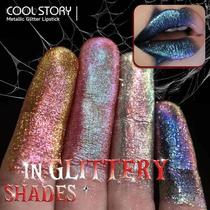 15 Colors Metallic Chameleon Waterproof Long Lasting Lip Gloss Pearlescent Glitter Diamond Lipstick Party Lips Makeup Z260310