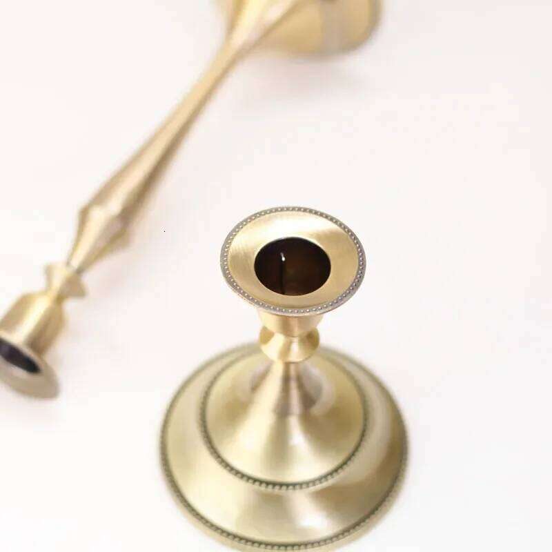 European Bronze Color Stand Stick Candle Holder Home Romantic Dinner Candlestick Wedding Party Table Centerpiece Decor H260310