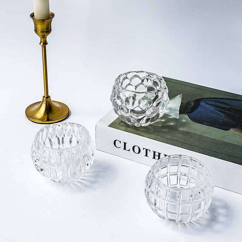 European simple ins thickened glass candle stand romantic table candlelight dinner creative home decoration H260310