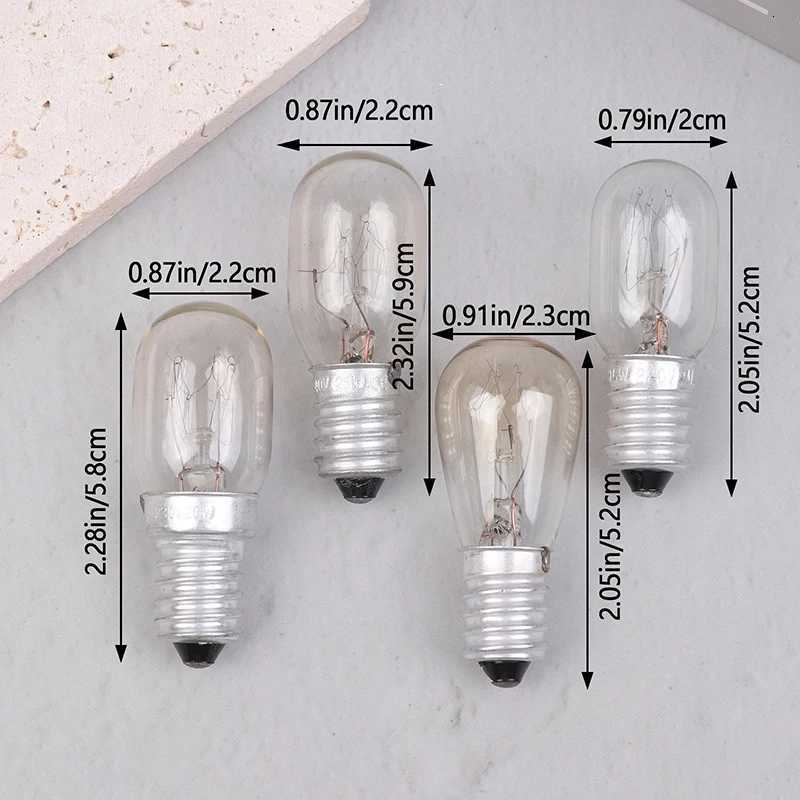 5 Pcs E14 Salt Lamp Globe Bulb 10/15/20/25W 220V-230V Incandescent Bulbs Refrigerator Oven Light Bulbs Replacement Bulbs H260310