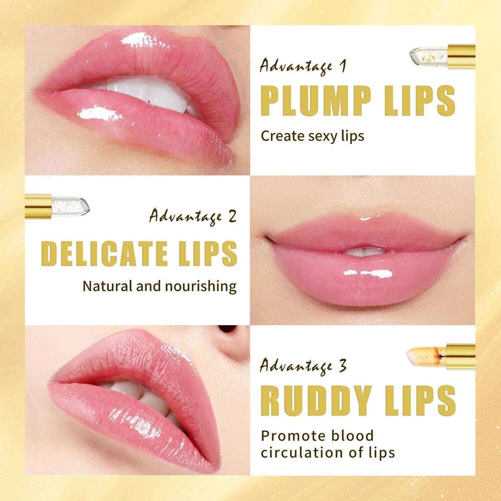 hermo Shift Lipstick Gold Foil Plumping Lip Balm Moisturizing Non Transfer Nourishing Color Change Longwear Z260310