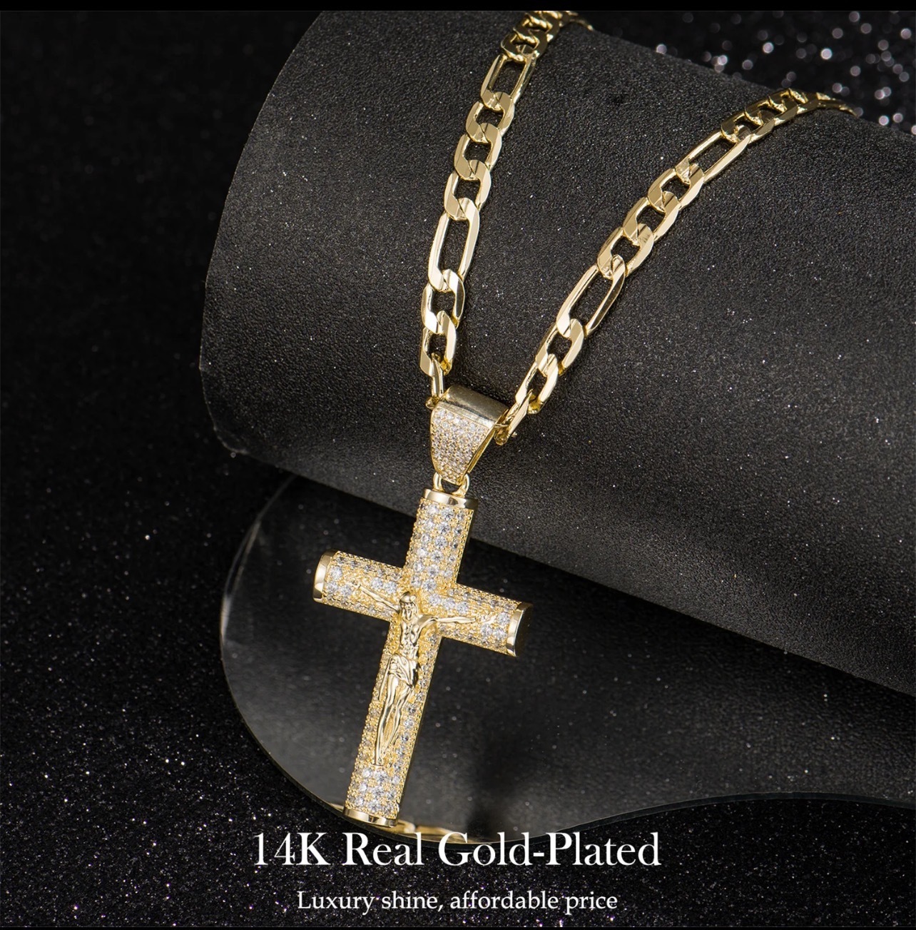 2026 New Designer Luxury Brand Large Cross Pendant Full Diamond Zircon Buckle Electroplated Gold Cuban Chain Fashion Hip Hop Necklace Free Shipping Wh