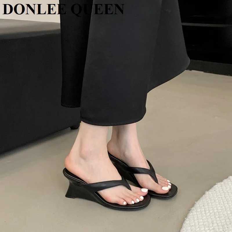 Fashion Wedge Heel Slipper Slides Women Clip Toe Flip Flops Narrow Band Sandals Shoes Casual Female Slipper Sandalia Mujer K260311