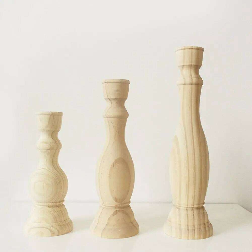 Craft For Party Home Wedding Unpainted Retro Decorations Stand Candlesticks Candelabros Candle Holders H260310