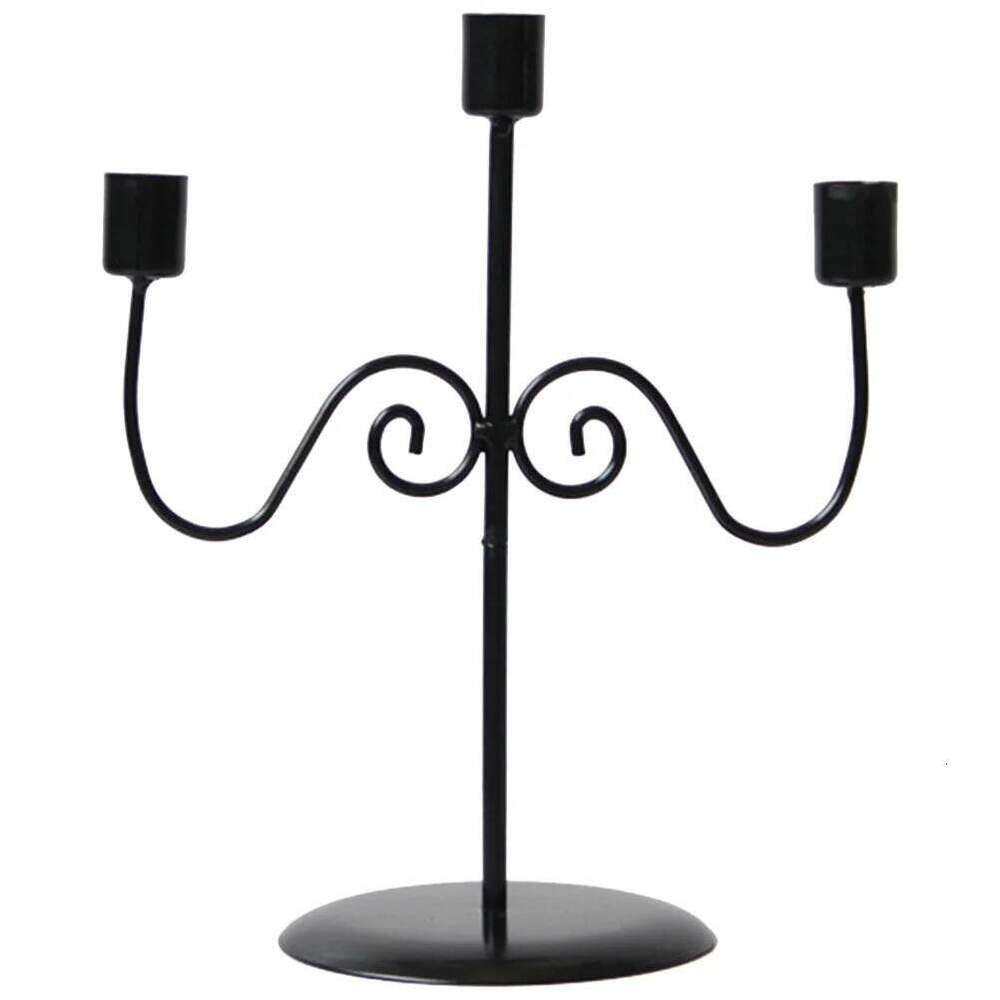 Desktop Metal Candelabrum 3-Arms Design European Style Stand For Home Decor Tabletop Ornament Iron Vintage H260310