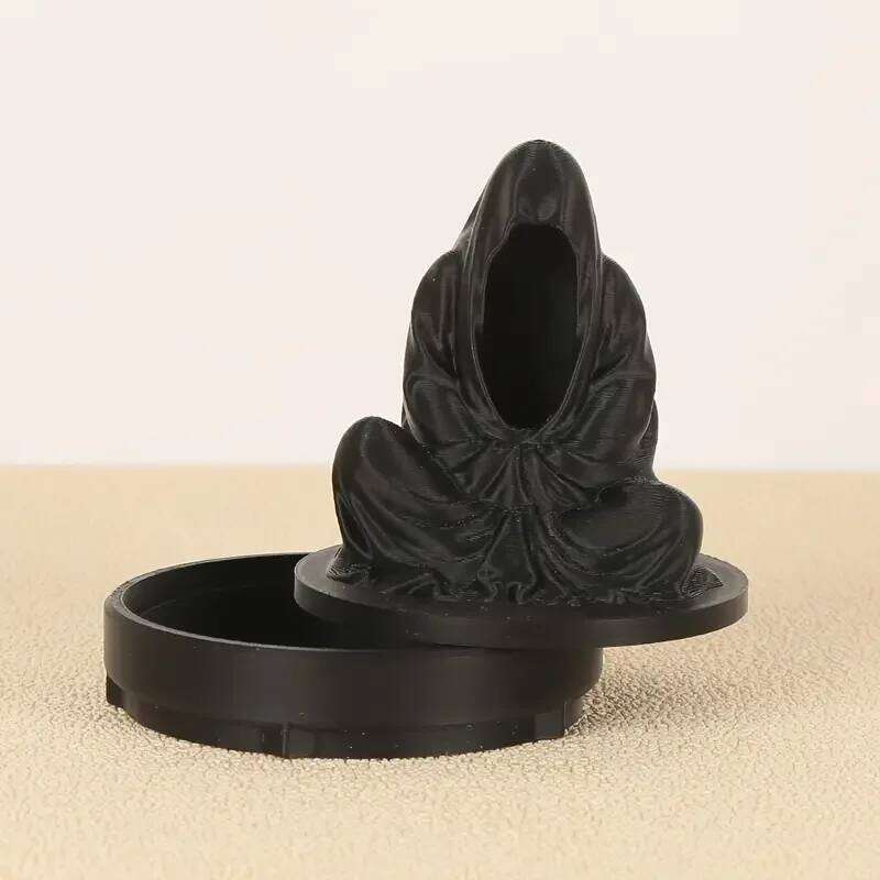 Grim Reaper Candle Holder - Spooky Halloween Decor, Durable Plastic Tabletop Statue for Meditation & Gothic Home Accents H260310