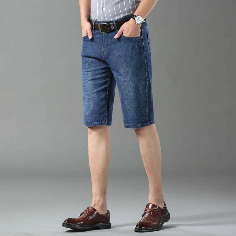 Summer Shorts Jeans Men Denim Pants Stretch Black Fashion Design Mens Jeans Slim Straight Male Short Jeans N260310