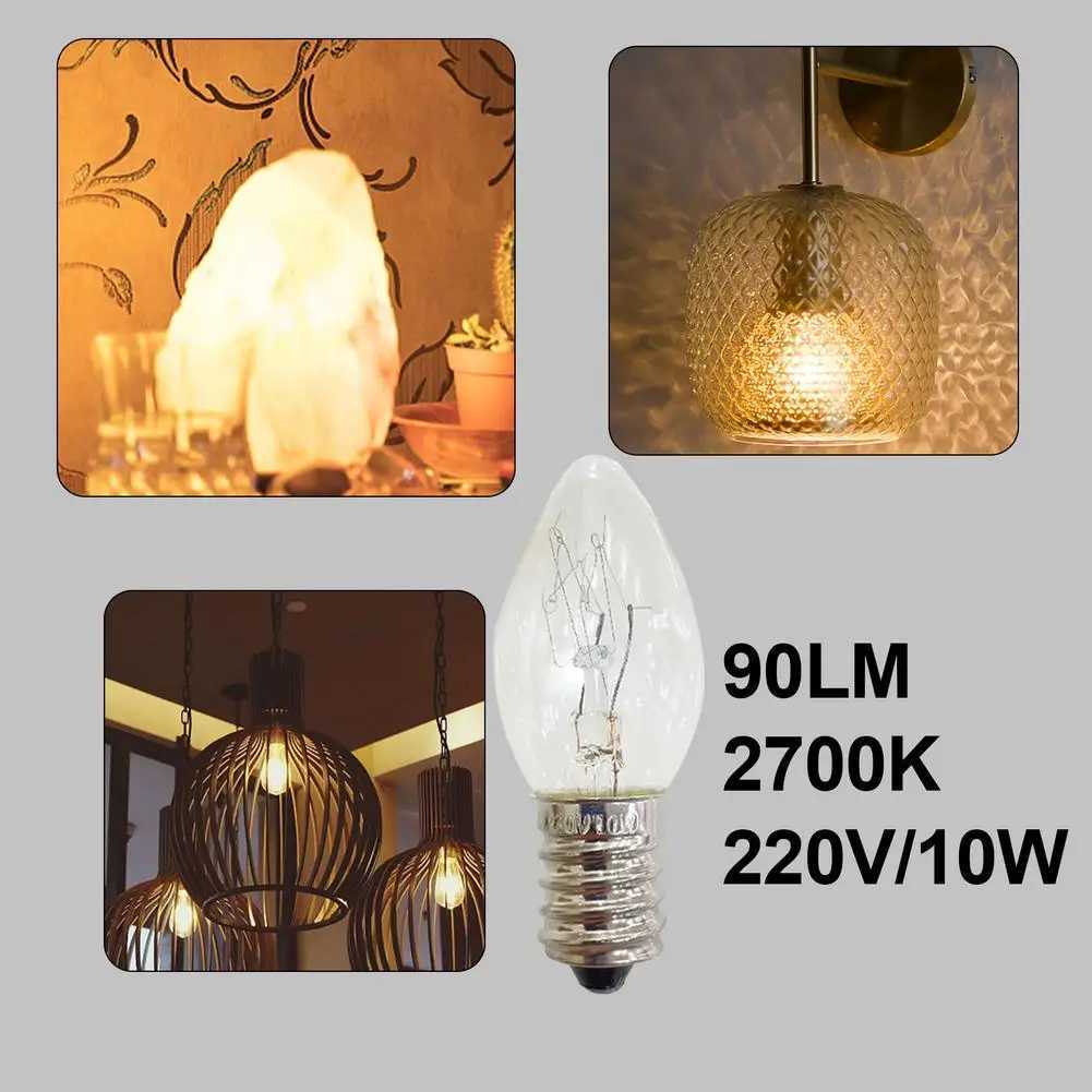 6Pcs/set E14 Light Bulb 220V 10W 100LM 2700K Transparent Warm Color C7 Incandescent Tungsten Night Lamp Bulb Dropship H260310