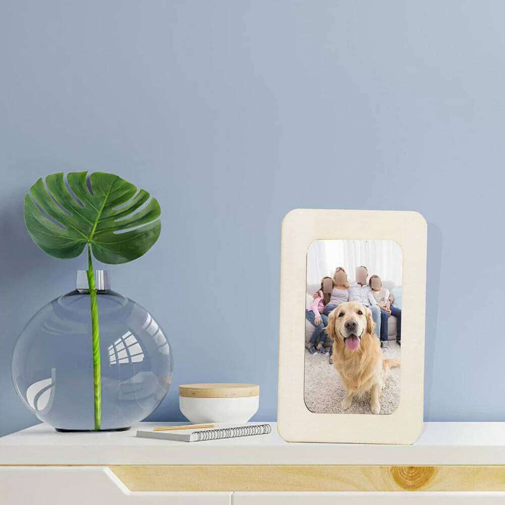 12 DIY Unfinished Wooden Picture Frames For Custom Crafts & Displays Home Desktop Photo Frame Decoration H260310 - view 4