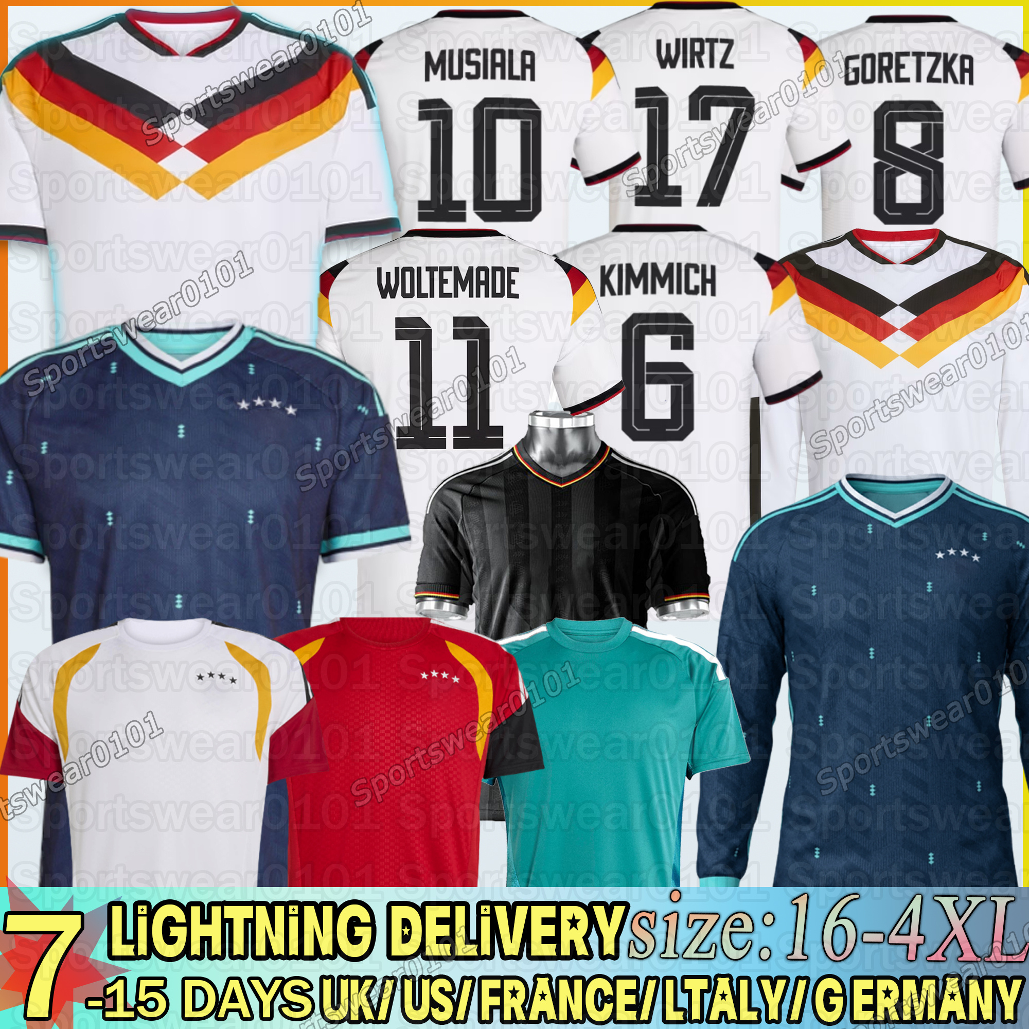 Germany jersey 2026 Musiala Wirtz soccer jersey Havertz Kimmich Retro trikot Tah RUDIGER Raum MULLER Deutschland trikot 2026 football shirt men XXXL 4XL kids kit