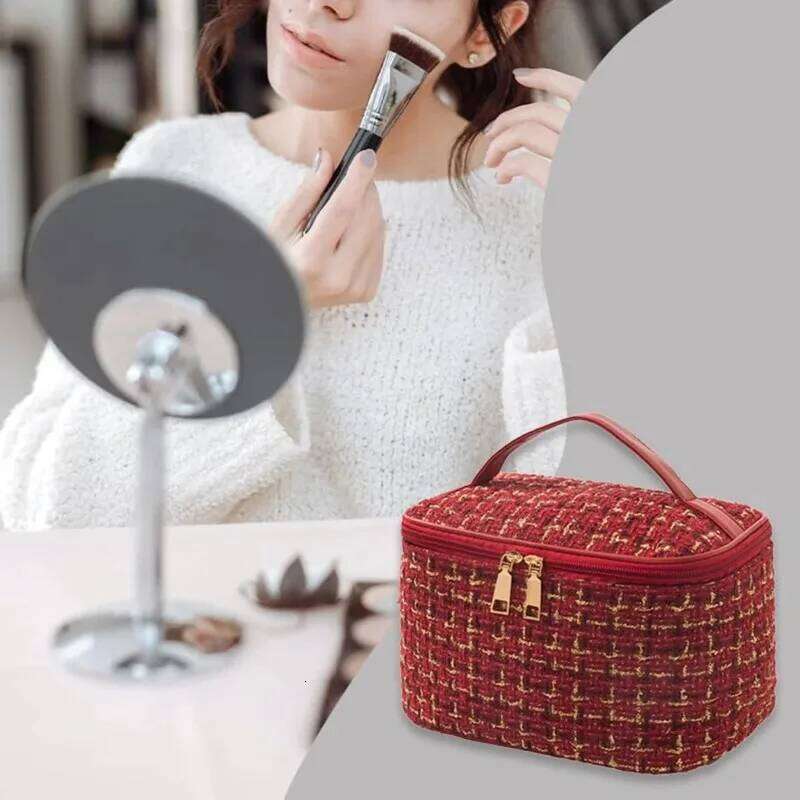 2024 New Women's Knitted Style Portable Makeup Fashionable Large Storage Bag BX101 XJ260310