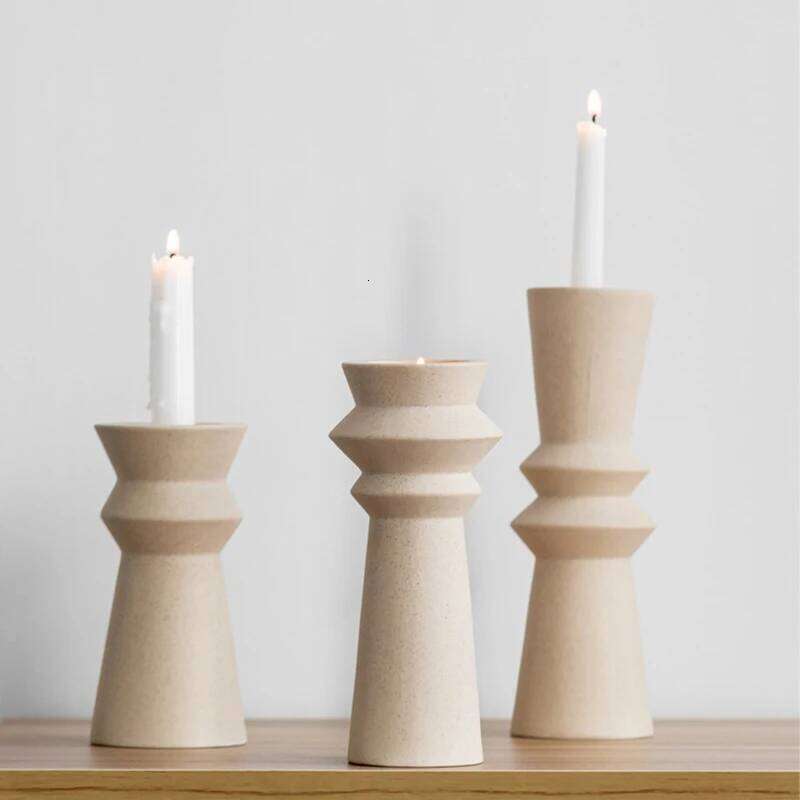 Ceramic Candle Holders, Nordic Art Candlestick Romantic Christmas Wedding Table Home Decoration, Photography Props H260310