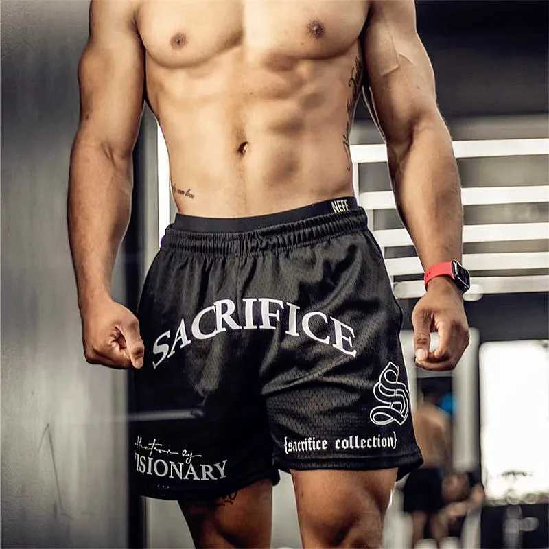 2024 Zomer Heren Short Nieuwe Heren 2 In 1 Sport Korte Casual Shorts Hiphop Fitness Snel Droog Ademende Dubbeldeks Shorts N260310