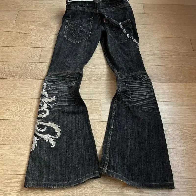 Y2K Micro La Retro Wide Jeans 2006 Leg Pants New High Waist Harajuku Loose Embroidered Women Jeans with Rock Punk Style M260310