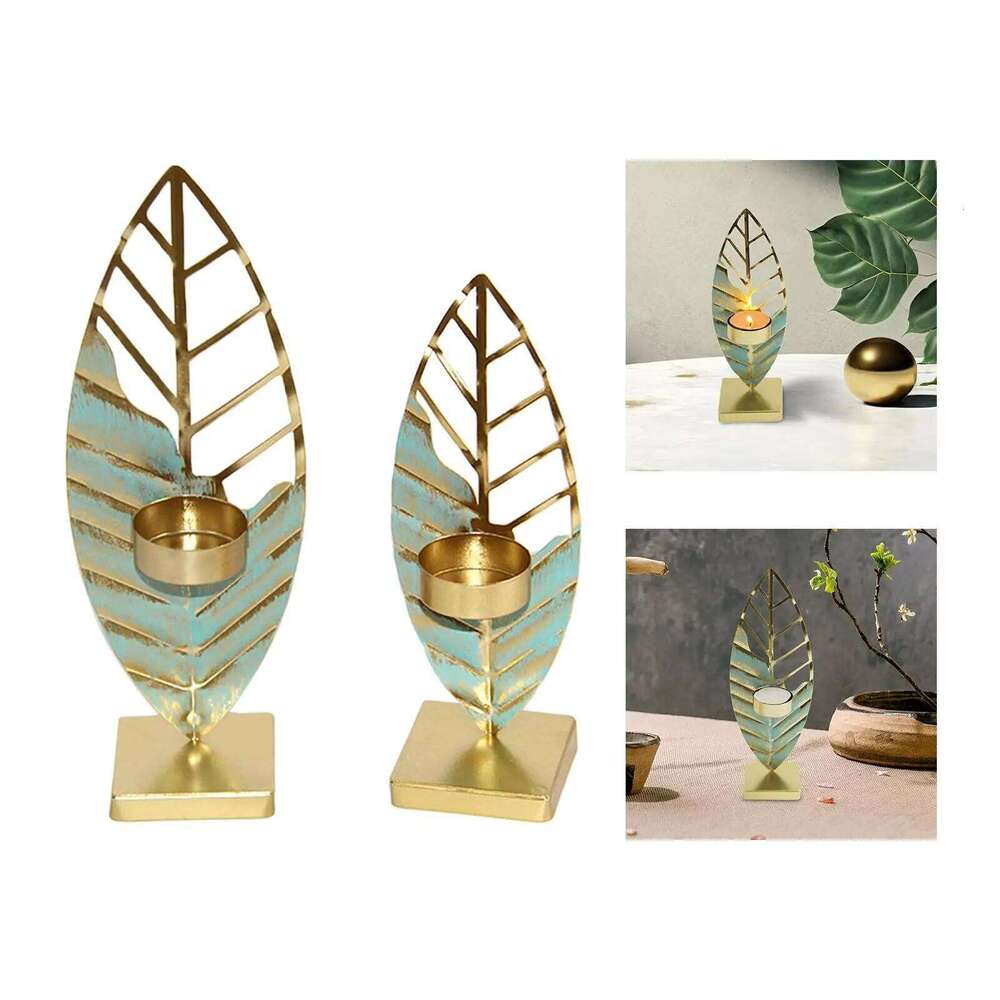 Tealight Leaf Candle Holder Candleholder Centerpiece for Living Room Table Decorations Bedroom Wedding Decor H260310