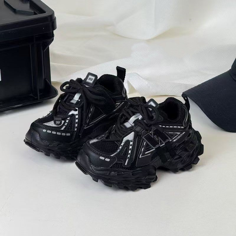 free shipping designer shoes for kids running shoes blue black sliver Fashionable and versatile outdoor sneakers sport shoes