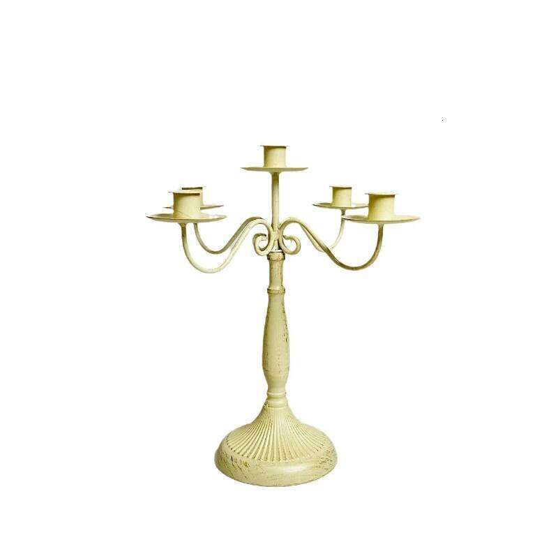 European Retro Wrought Iron Candlestick Decoration Suitable for Romantic Candlelight Dinner Shooting Decorative Props H260310