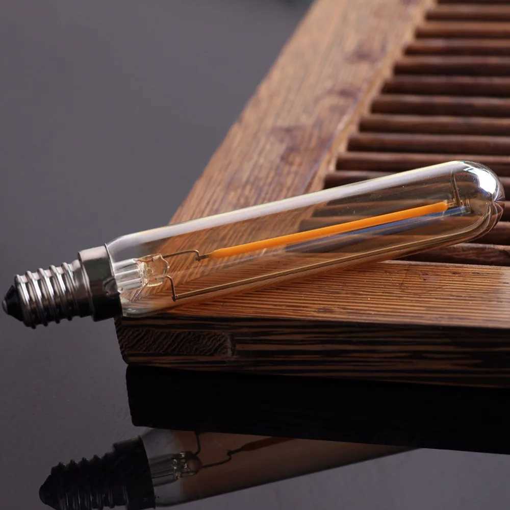 1W 2W Tubular LED Bulbs T20 T6 Vintage Long Filament Light Bulb E12 E14 Dimmable Edison Retro Lamps For Chandelier Pendant Light H260310