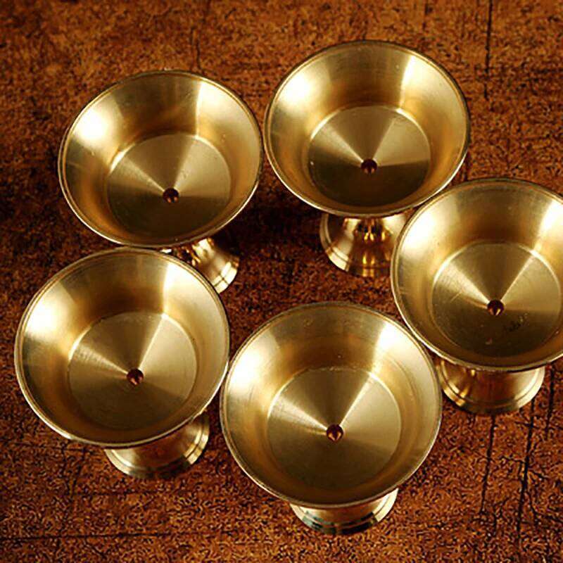 1PC Holders Butter Holder Long Lamp Candlestick Put Candle Copper Cup Home Decor H260310