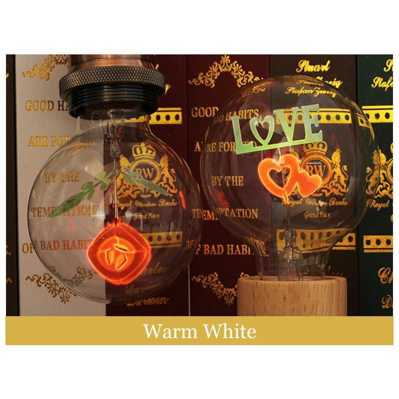 KARWEN Edison Bulb E27 indoor night light G80-Rose Flower I-Love-You Holiday christmas wedding decor incandescent Bulbs H260310