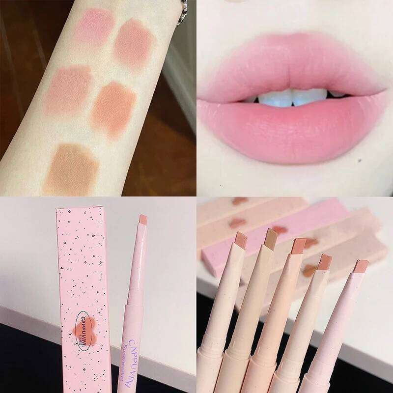 Matte Nude Pink Liner Lipstick Pencil Makeup Long-lasting Waterproof Brown Tint Draw Lip Outline Pen Korean Style Z260310