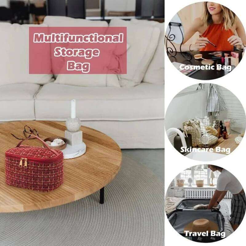 2024 New Women's Knitted Style Portable Makeup Fashionable Large Storage Bag BX101 XJ260310