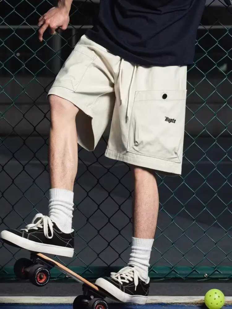 Retro Large Pocket Work Shorts Mens 25 Summer New High Street Loose American Letter Embroidered Five-point Casual Pants Top N260310