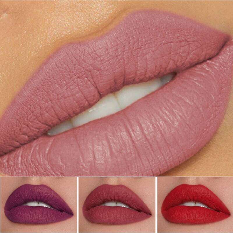 Matte Velvet Waterproof Lasting Purple Tint Lip Gloss Non Stick Cup Moisturize Lipstick Not Fading Luxury Lips Makeup Z260310