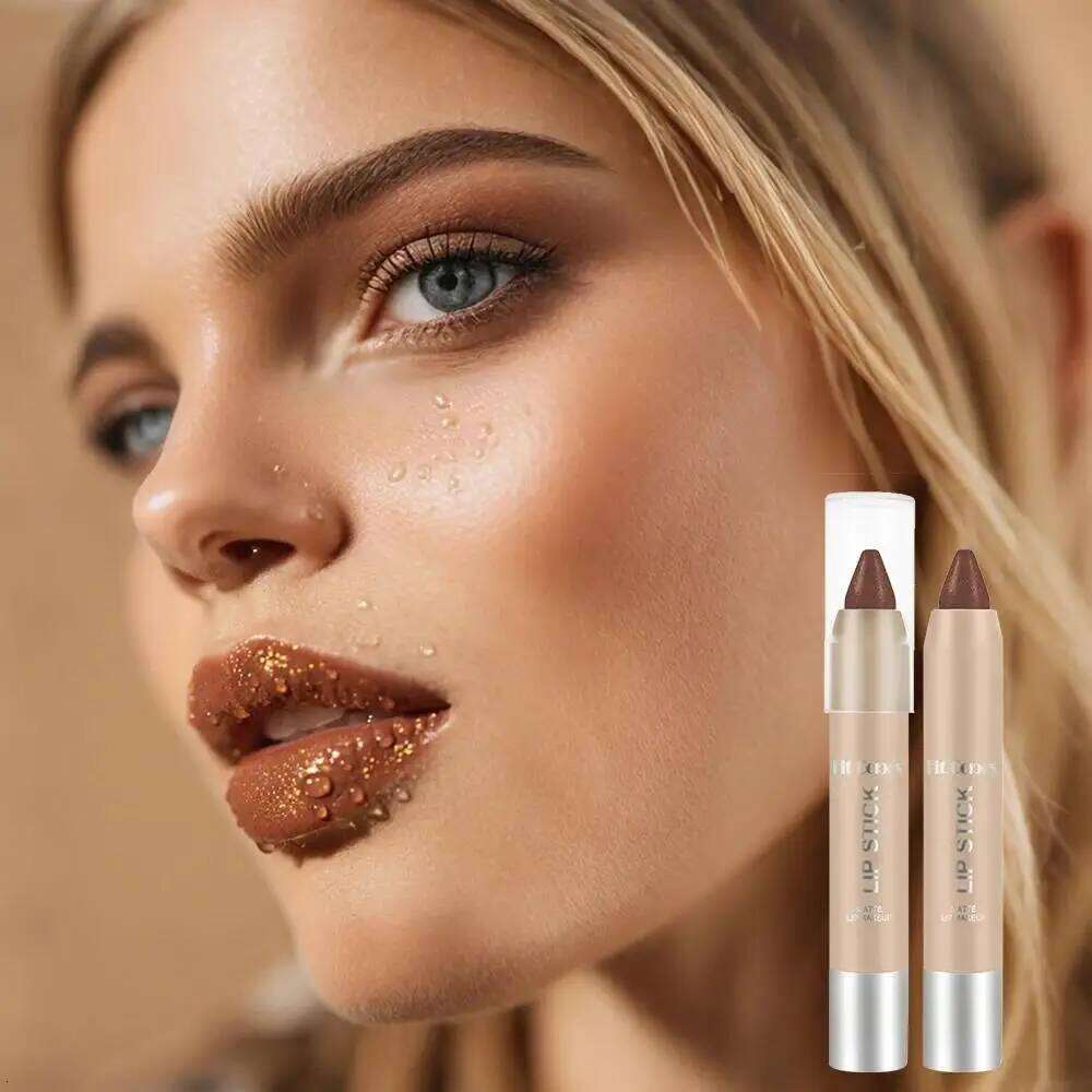 Iridescent Metallic Lipstick Pearl Enhanced Color Change Waterproof Volumizing Gloss Moisture Lock Non Transfer Z260310