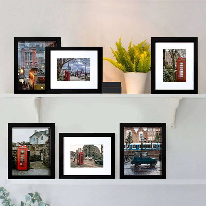 2pcs 4x6inch Black Wood 10x15cm Modern Minimalist Family DIY Photo Wall Picture Frame H260310 - view 7