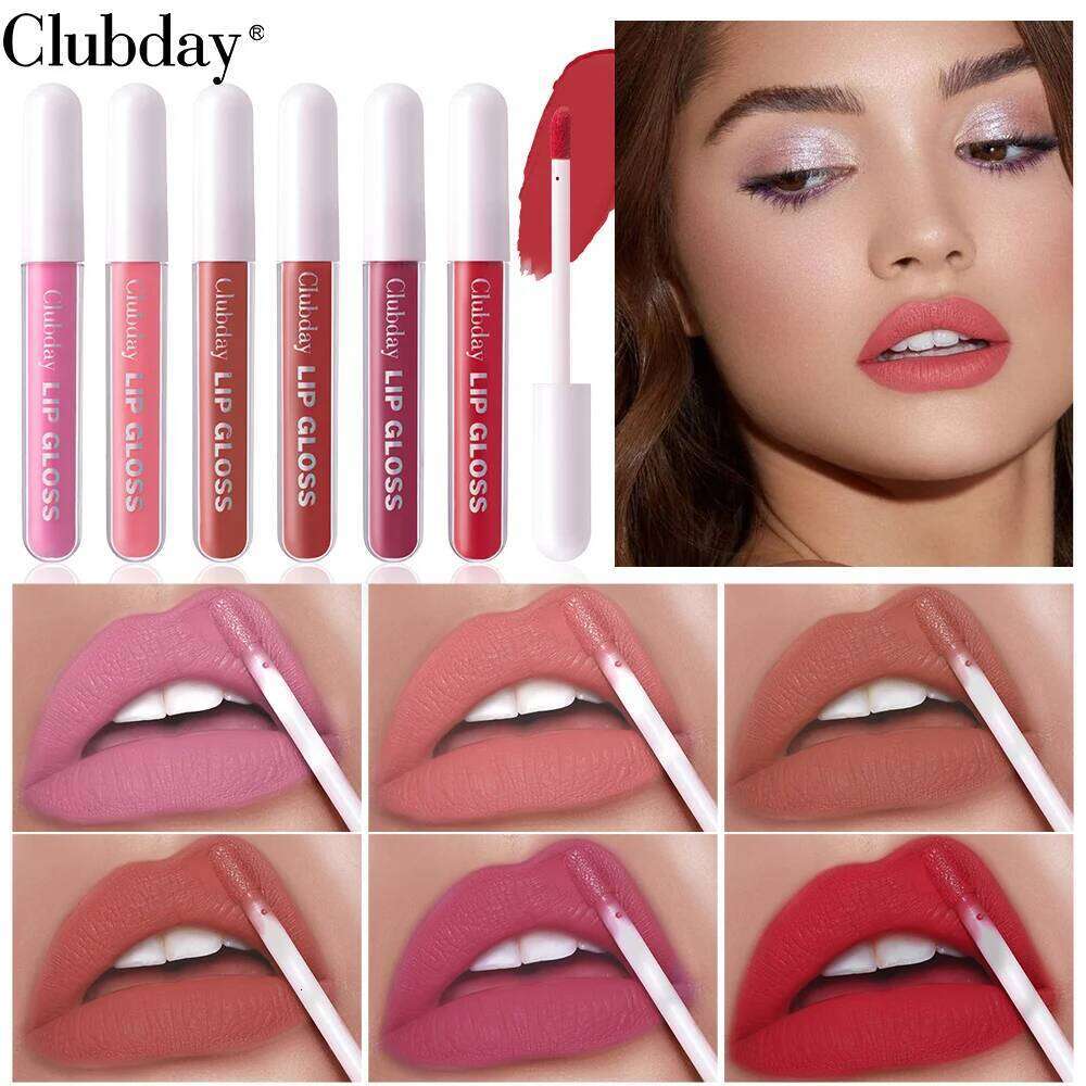 Clubday 6 Colors Velvet Easy Glaze Long Lasting Waterproof Sweatproof No Color Lip Nude Matte Liquid Lipstick Z260310