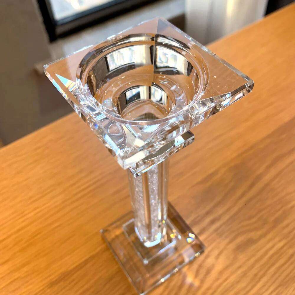 New Upscale Candle Holder Glass Figurine Lighting Table Decor Wedding Room Romantic Party Supplies Crystal Candlestick H260310