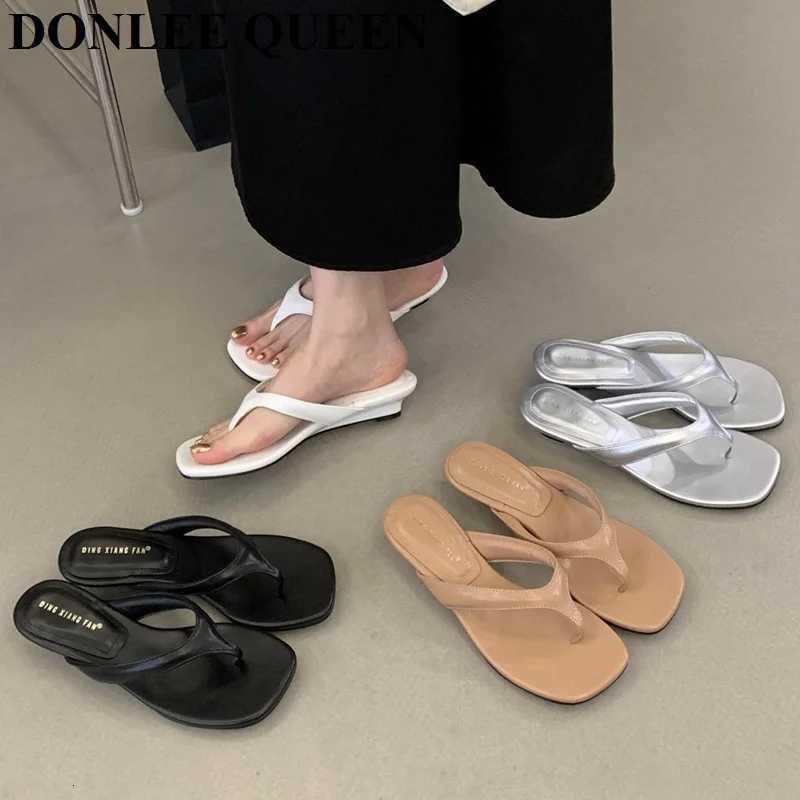 Fashion Wedge Heel Slipper Slides Women Clip Toe Flip Flops Narrow Band Sandals Shoes Casual Female Slipper Sandalia Mujer K260311