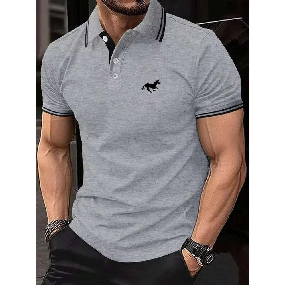 Polos T-shirt Classic Short Sleeved Polo Shirt Summer Top Button Lapel Super Large Home Casual Mens Clothing
