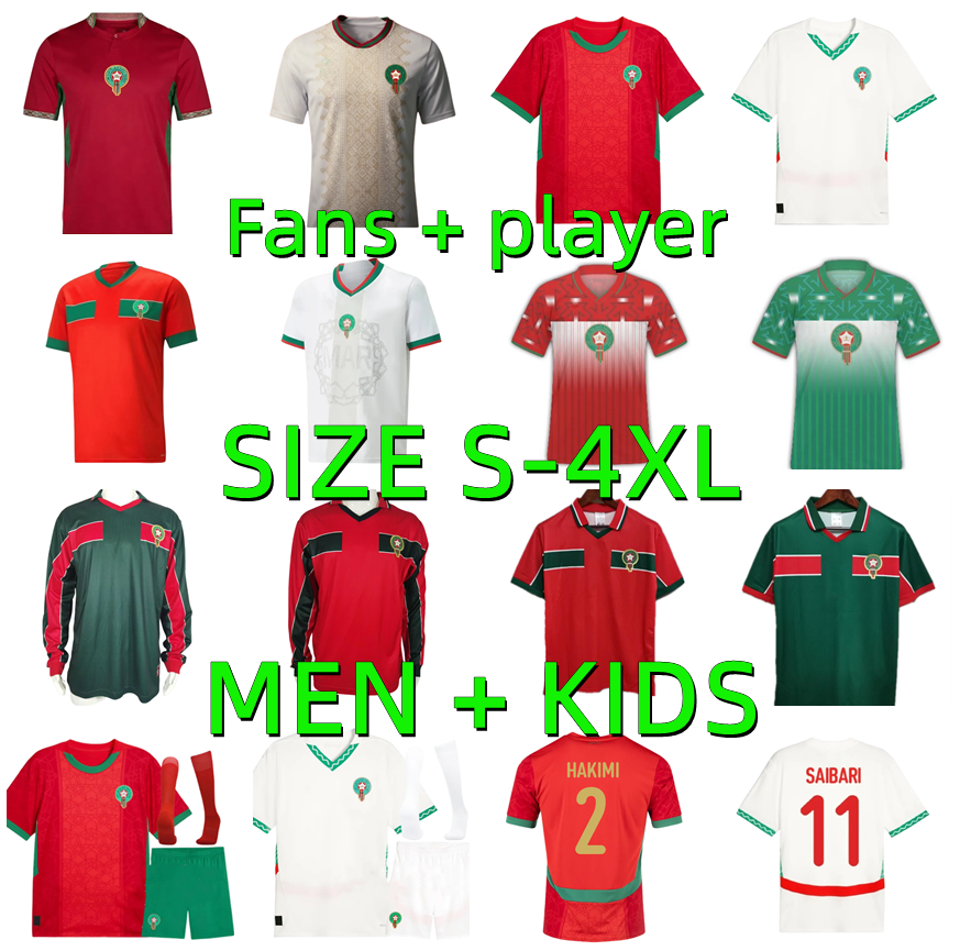 2025 2026 2027 Morocco soccer jerseys 22 23 24 25 26 27 HAKIMI ZIYECH BRAHIM RAHIMI retro 1994 1998 Vintage football shirt Men kids kits Player version maillot de foot