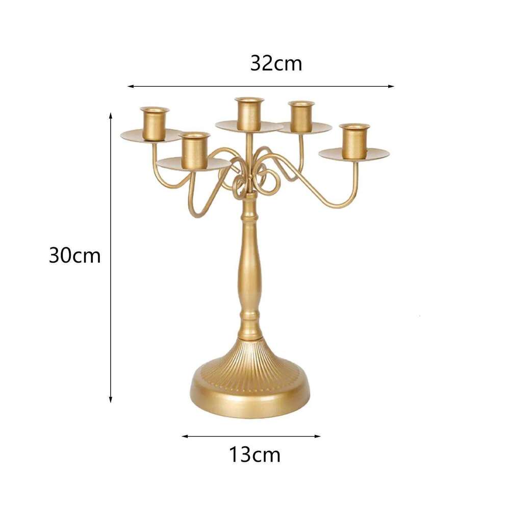 Metal Candlestick Five Headed Candle Holder for Desktop Living Room Festival H260310