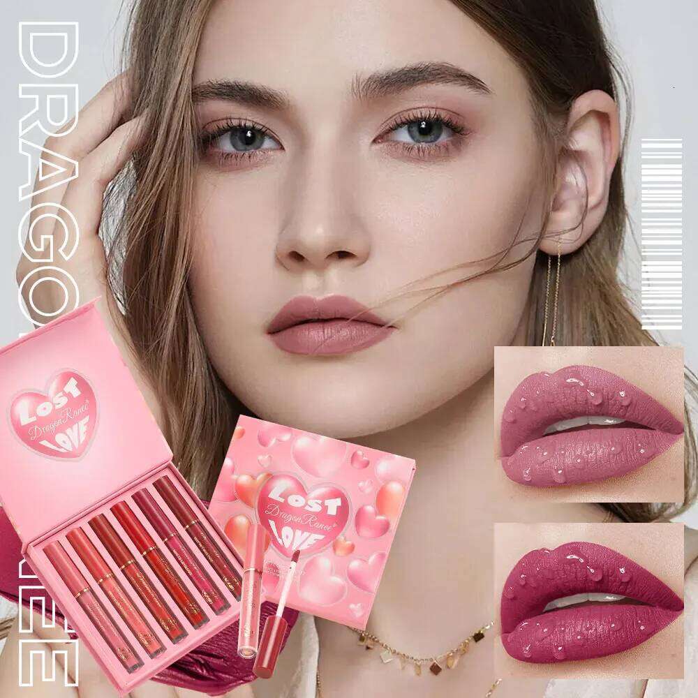 Six-Piece Set, Matte Finish, Delicate Easy to Apply, Non-Stick, Waterproof Sweat-Proof, Versatile for Daily Use, Lip Gloss and Lipstick Set Z260310