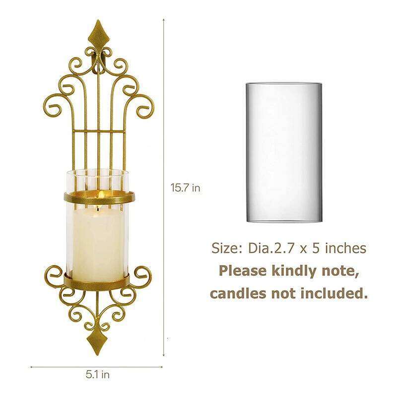 Wall Mounted Candle Holder Metal Crystal Glass Candlestick For Home Decoration Bar Party Christmas Living Room Decor New Arrival H260310