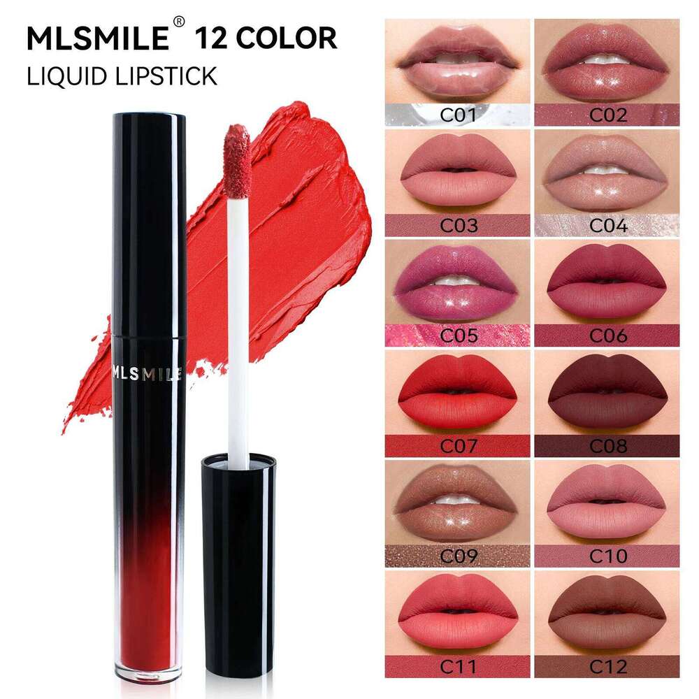 Low Light Matte Lipstick, Highly Pigmented Quick Drying , Waterproof Lasting Liquid Gloss, Hydrating Lip Care Z260310