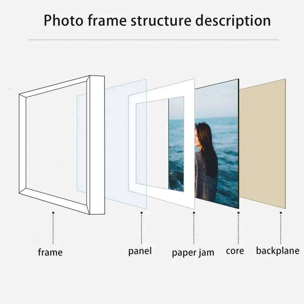 6/7/8/10-Inch/A4 Wooden Clear Glass Picture Display Frame Rustic Office Desktop Photo Holder Home Decoration H260310 - view 6