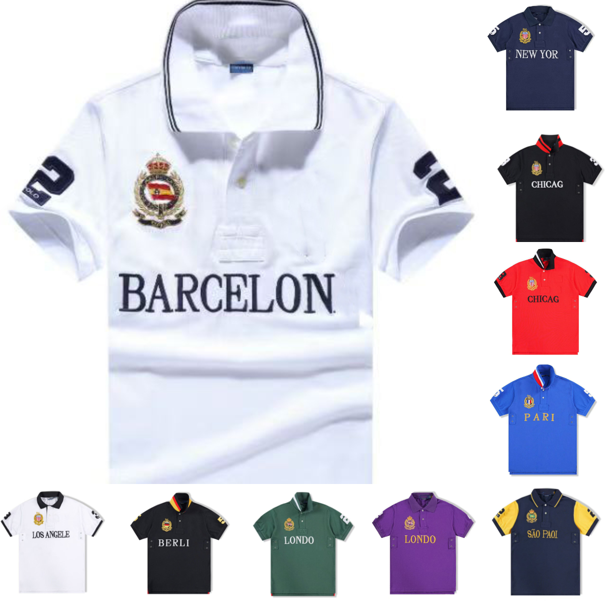 R-L Designer Mens Polos Luxury Cotton Embroidery Lapel Tees Short Sleeve Fashion Breathable Casual Summer T-Shirts For Mens Women Oversized Street StyleSize S-2XL