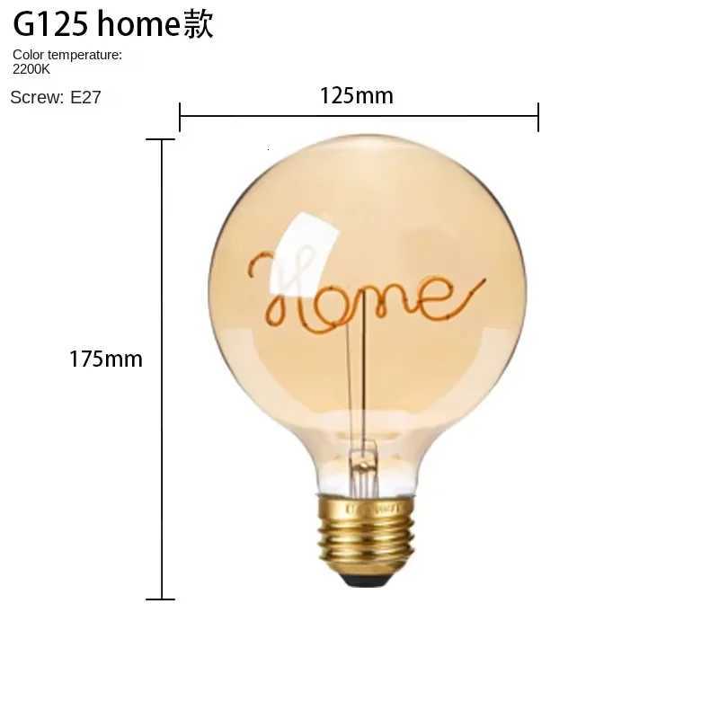 LED COB G125 4W 220V 110V Dimmable Warm white Edison Bulb E27 Ambient alphabet Filament Light Bedroom Energy Saving Super Bright H260310