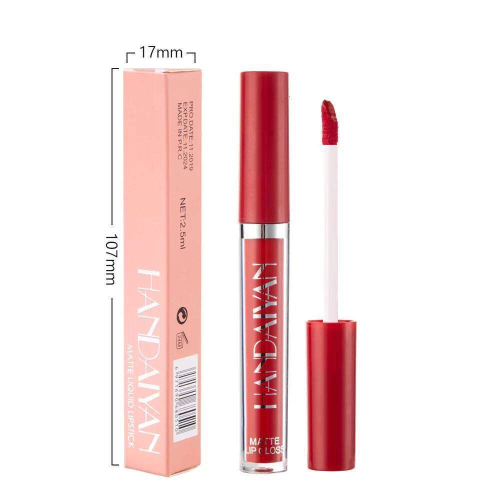 Handaiyan 12 Colors Matt Lip Gloss Longlasting Red Nude Lipstick Liquid matte Waterproof Lipgloss Makeup Z260310