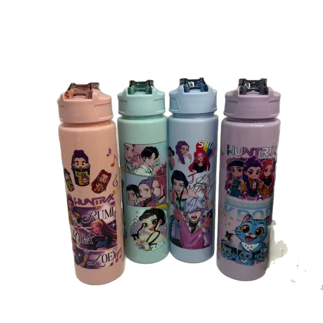 KPop Demon Hunters Water Cup Kawaii Anime Drinking Bottle Huntrix Rumi Mira Zoey Drinking Bottle Sport Shaker Drink Bottle Gifts Z251111-1
